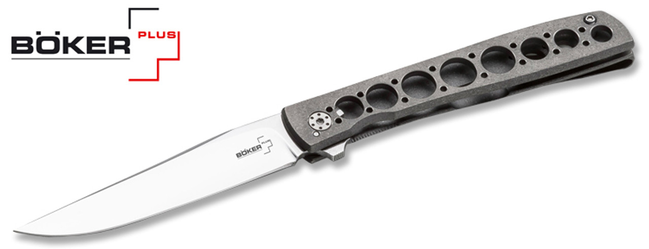 Boker Plus 01BO730 Urban Trapper - 3.4 Plain Edge VG-10 Blade - Titanium  Handle