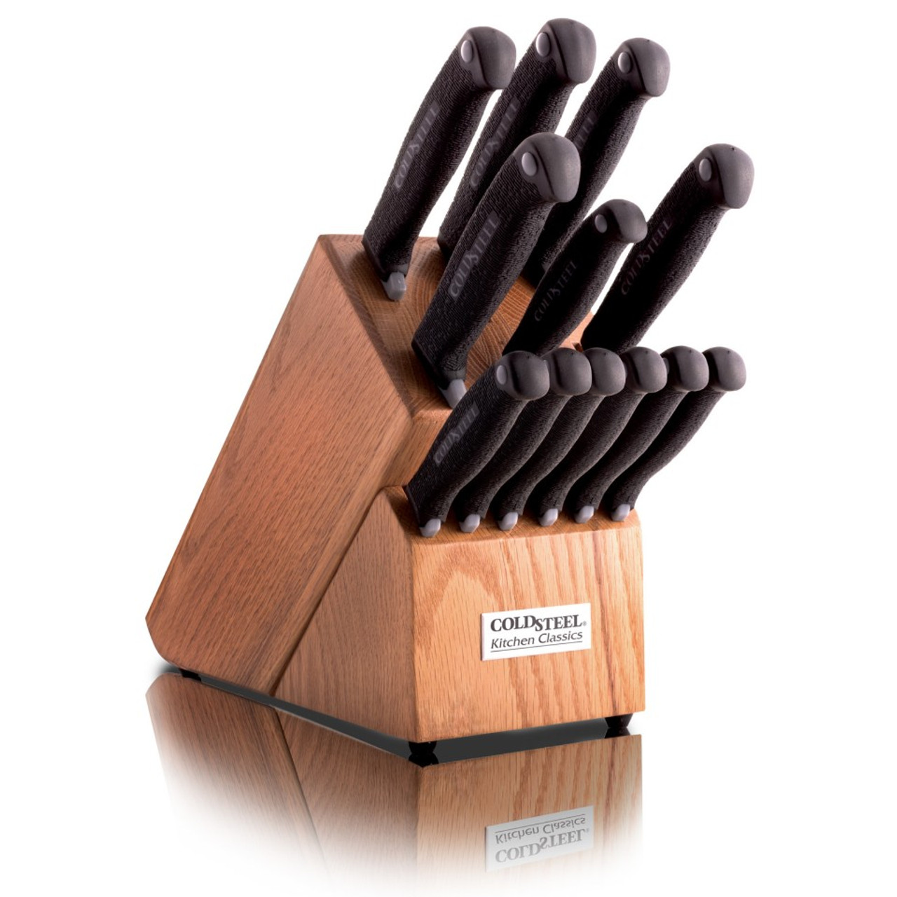 Cold Steel 59KSSET Kitchen Classics Complete Set - 6 Knives - 6 Steak Knives  - Hardwood Oak Block