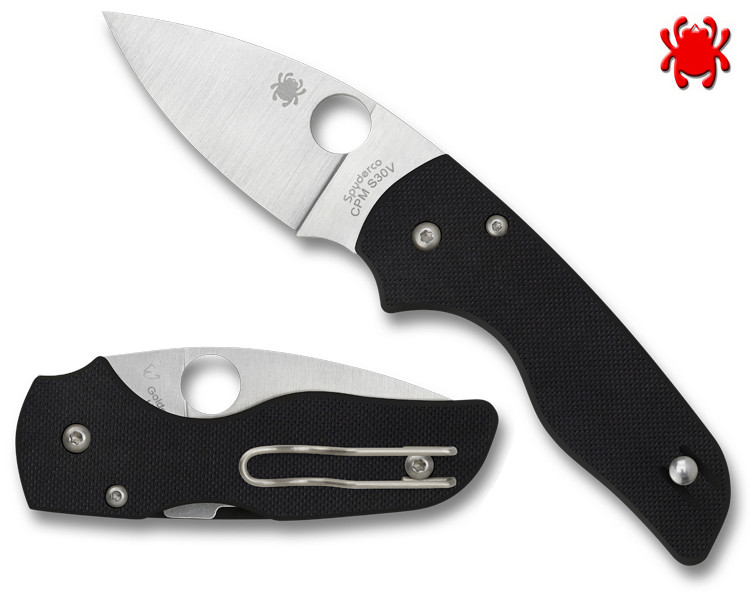 わかlil Spyderco: Lil' Native Wharncliffe - Black G-10 - Compression Lock