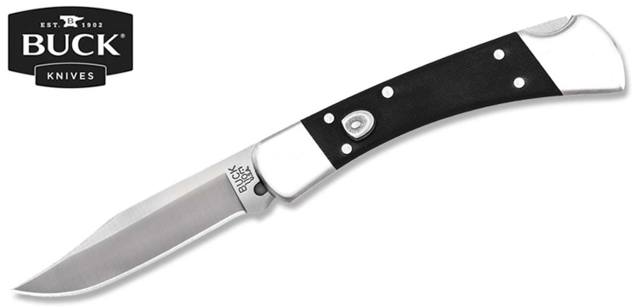 110 Folding Hunter® Knife - Nickel Silver Drop Point - Buck
