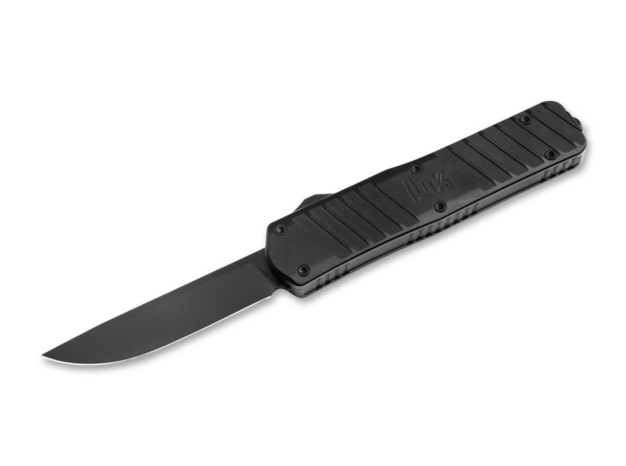 Boker H&K SP01 OTF Automatic - Single Edge Black Finish D2 Bayonet