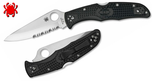 SPYDERCO C10PSBK ENDURA 4 LWT. 3.75" COMBO EDGE VG-10 BLADE. BLACK FRN HANDLE. CUTLERY SHOPPE