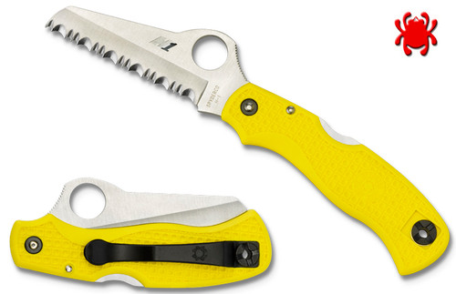 C118YL, C118SYL, SAVER SALT, H-1 BLADE STEEL, YELLOW FRN HANDLE, RESCUE KNIFE, SPYDERCO, CUTLERY SHOPPE