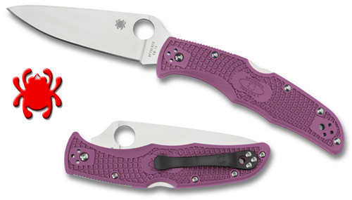 C10F, C10FPPR, ENDURA, VG-10 BLADE, PURPLE FRN HANDLE, SPYDERCO, CUTLERY SHOPPE