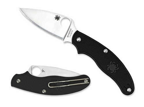 Spyderco C94PBK UK Penknife - 2.93" Plain Edge CTS-BD1N Leaf Shape Blade - Black FRN Handle