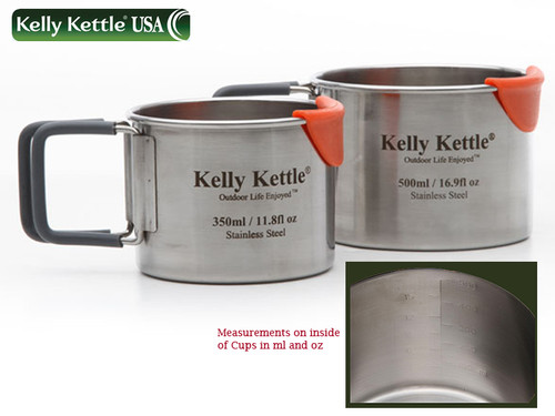 Kelly Kettle 50117 - Stainless Steel Camp Cup Set - Silicone Coated Handles