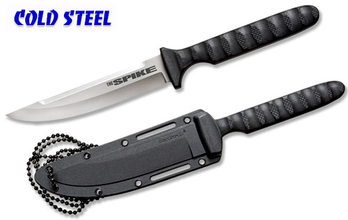COLD STEEL 53NHS 53NHSZ TOKYO SPIKE NECK KNIFE. 4.0" BLADE. SECURE-EX NECK SHEATH W/BEAD CHAIN LANYARD. CUTLERY SHOPPE