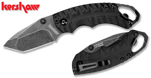 KERSHAW 8750TBLKBW SHUFFLE II FOLDER. 2.6" BLACKWASH FINISH 8Cr13MoV BLADE. BLACK GFN HANDLE. CUTLERY SHOPPE