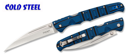COLD STEEL 62P2A FRENZY II. 5.5" WHARNCLIFFE S35VN BLADE. BLUE/BLACK G-10 HANDLE. CUTLERY SHOPPE