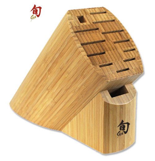 SHUN Classic DM0830 - Bamboo Oval Block 13 Slot - CUTLERY SHOPPE 