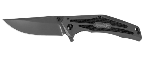 Kershaw 8300 DuoJet SpeedSafe® Assisted Flipper - 3.25" Ti Carbo-Nitride Coated 8Cr13MoV Blade - SS Frame Lock Handle w/Carbon Fiber Inserts