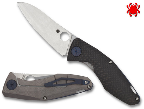 SPYDERCO C235CFTIP SINKEVICH DRUNKEN. 3.45" CPM-S90V BLADE. CARBON FIBER/TITANIUM HANDLE. CUTLERY SHOPPE