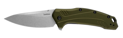 Kershaw 1776OLSW Link SpeedSafe® Assisted Flipper - 3.25" Stonewash Finish CPM-MagnaCut Blade - Olive Anodized 6061-T6 Aluminum Handle