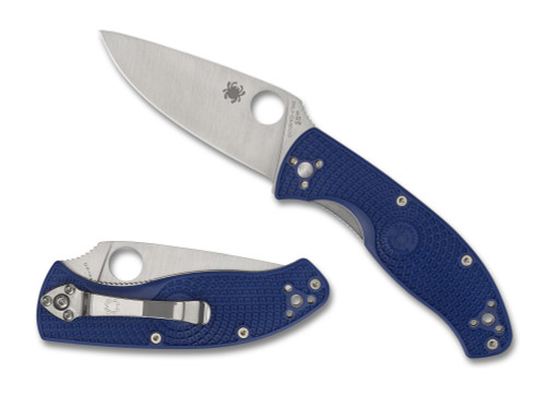 SPYDERCO C122PBL TENACIOUS LIGHTWEIGHT FOLDER. 3.39" SATIN FINISH PLAIN EDGE CPM-S35VN BLADE. BLUE FRN HANDLE. CUTLERY SHOPPE