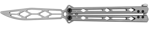 Kershaw 5150TR Lucha TRAINER Butterfly Knife - 4.6" Stonewash Finish 14C28N Sandvik NON-SHARPENED "Blade" -Stainless Steel Handle
