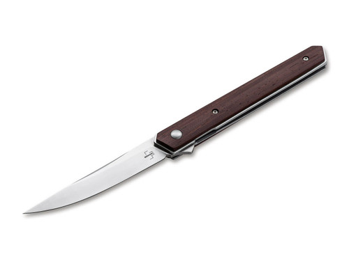 BOKER PLUS 01BO168 BURNLEY KWAIKEN AIR FLIPPER. 3.54" VG-10 BLADE. LINER LOCK. COCOBOLO HANDLE. CUTLERY SHOPPE