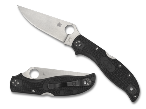 Spyderco C258PBK Stretch 2 XL Lightweight - 3.92" Plain Edge VG-10 Blade - Black FRN Handle