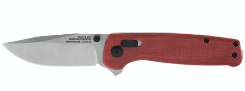 SOG Knives TM1023 Terminus XR Lock - 2.95" Stonewash Finish D2 Blade - Crimson G-10 Handle