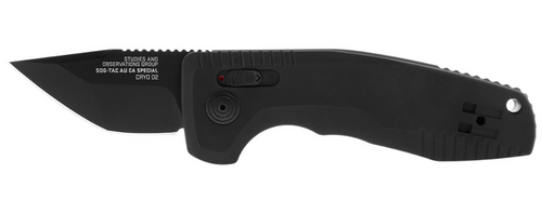 SOG Knives 15-38-14-57 SOG-TAC AU Compact California Special AUTOMATIC - 1.96" D2 Tanto Blade w/Ti Nitride Black Finish - Black Anodized Aluminum Handle