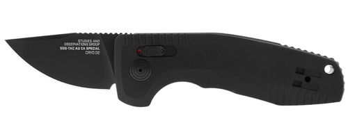 SOG Knives 15-38-11-57 SOG-TAC AU Compact California Special AUTOMATIC - 1.96" D2 Blade w/Ti Nitride Black Finish - Black Anodized Aluminum Handle
