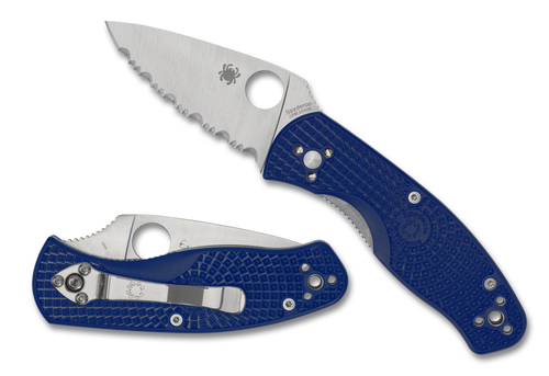 Spyderco C136SBL Persistence Lightweight - 2.75" Satin Finish Serrated Edge CPM-S35VN Blade - Blue FRN Handle DISCONTINUED ONLY 5 LEFT