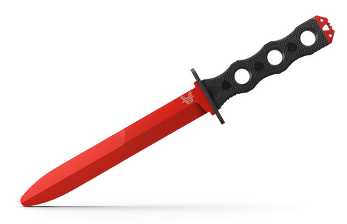 Benchmade 185T SOCP Fixed Blade Trainer - 6.86" 440C Red Cerakote Finish Non-Sharpened "Blade" - Black G-10 Scales - Black PIM Sheath