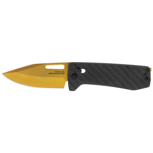 SOG Knives 12-63-02-57 Ultra XR - 2.8" Gold TiNi CPM-S35VN Blade - Carbon Fiber Handle w/Titanium Money Clip