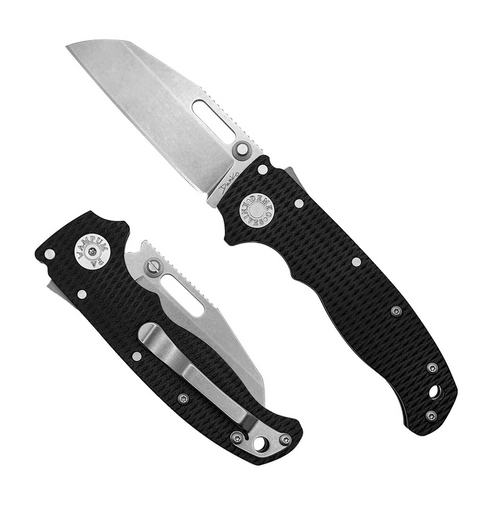 Demko Knives AD20.5 Shark-Lock Folder - 3.0" Sharks Foot CPM-S35VN Blade - Black G-10 Handle 