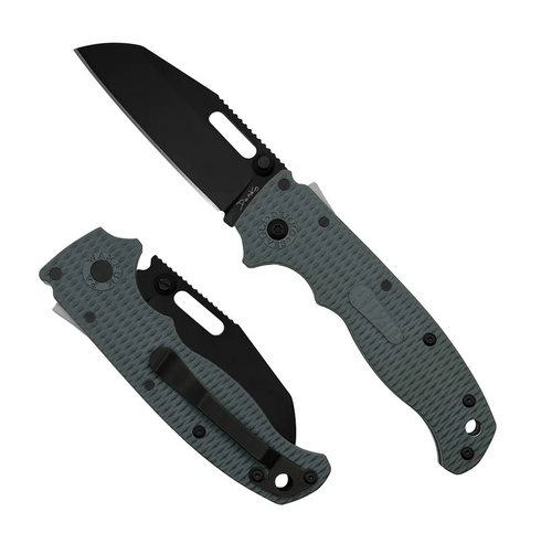 Demko Knives AD20.5 Shark-Lock Folder - 3.0" Sharks Foot DLC Finish D2 Blade - Grey Grivory Handle 