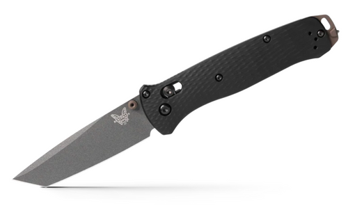 Benchmade 537GY-03 Bailout AXIS Lock Folder - 3.38" Plain Edge CPM-M4 Tungsten Grey Cerakote Tanto Blade - Black Anodized 6061-T6 Aluminum Handle