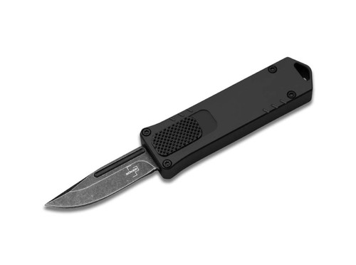 Boker Plus 06EX266 USB 2.0 OTF Auto - 1.77" Dark Stonewash D2 Clip Point Blade - Black 6061-T6 Aluminum Handle - AUTOMATIC