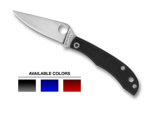 Spyderco C137GBKP HONEYBEE Slip Joint Folder - 1.68" FFG Sandvik 12C27 Blade - Black Peel-Ply G-10 Scales