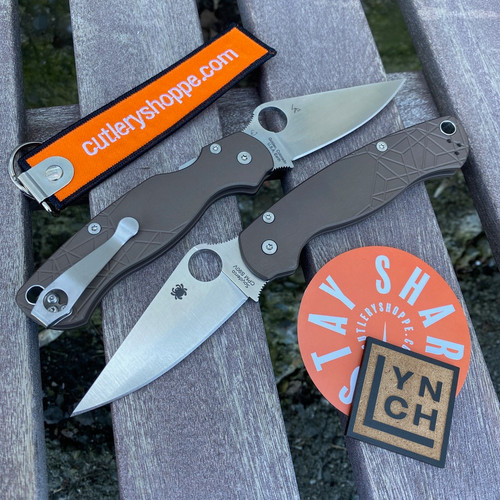 Spyderco LynchNW PM2 Folder - CPM-S90V Blade - CS Spydie Mod 2 Pattern Earth Brown Anodized Aluminum Handle w/Ti Clip - CUTLERY SHOPPE EXCLUSIVE LIMITED STOCK