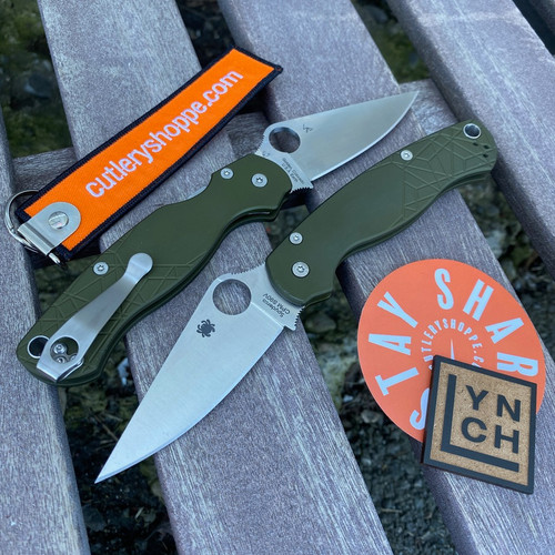 Spyderco LynchNW PM2 Folder - CPM-S90V Blade - CS Spydie Mod 2 Pattern OD Green Anodized Aluminum Handle w/Ti Clip - CUTLERY SHOPPE EXCLUSIVE LIMITED STOCK ONLY 4 LEFT