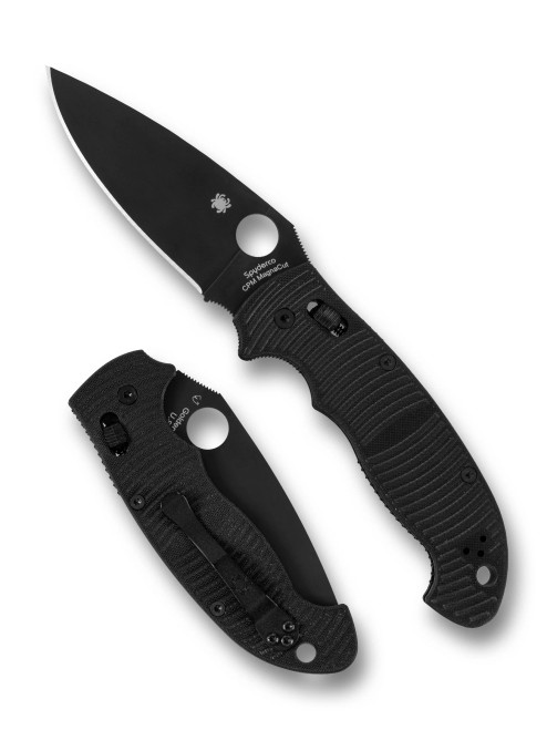 Spyderco C95GMCBKP2 Manix 2 XL - 3.85" CPM-MagnaCut DLC Black Finish Blade - Peel-Ply Black G-10 w/ Caribbean Bi-Directional Texture