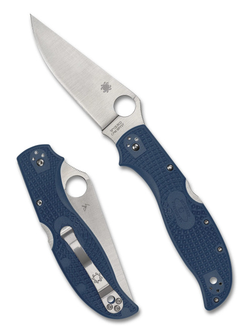 Spyderco C258PCBL Stretch 2 XL - 3.99" Plain Edge CPM-SPY27 Blade - Cobalt Blue FRN Lightweight Handle
