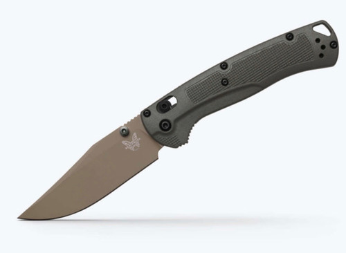 Benchmade 15536TN-02 Taggedout - 3.5" Tan Cerakote Clip Point Elmax Blade - Deep Olive Grivory Handle