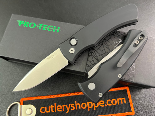 Pro-Tech DUKE 2 AUTOMATIC - 2.6" Stonewash Finish CPM-MagnaCut Blade - Black 6061-T6 Aluminum Handle - DUKE2101