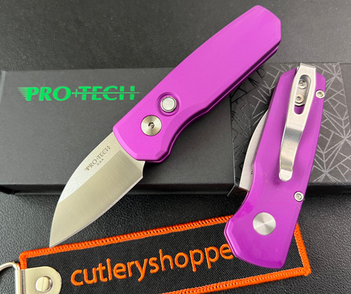 Pro-Tech Runt 5 AUTOMATIC - 1.9" Satin Finish CPM-MagnaCut Wharncliffe Blade - Purple Anodized 6061-T6 Aluminum Handle - R5300-LTD PURPLE