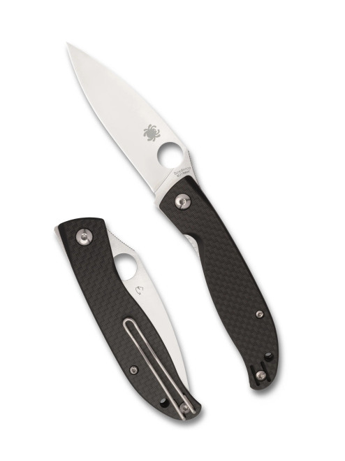 Spyderco C274CFP Mantra 4 Front Flipper - 3.34" 8Cr13MoV Blade - Carbon Fiber/G-10  Laminate Scales