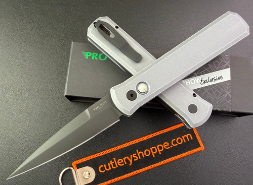 Pro-Tech Godfather AUTOMATIC - 4.0" DLC Finish 154CM Blade - Battleworn Grey 6061-T6 Aluminum Handle - BSA26.GODFATHER.1 - #35 of 125