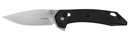 Kershaw 6000 Bonneville DuraLock Flipper - 3.2" Plain Edge Stonewash Finish Sandvik 14C28N Blade - Black GFN Handle