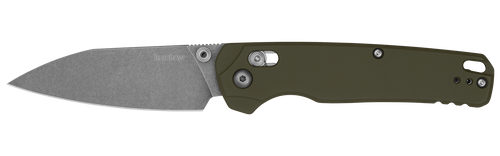 Kershaw 6110OL Bel Air XL Black DuraLock Folder - 3.4" Working Finish CPM-3V Reverse Tanto Blade - OD Green Cerakote Aluminum Handle