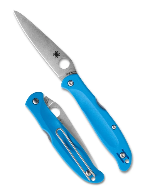 Spyderco C259PBL Charisma Folder - 2.98" Satin Finish CTS-BD1N Plain Edge Blade - Blue FRN Handle