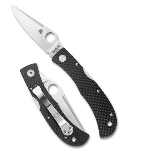Spyderco C38CFP Jess Horn Folder - 3.2" CPM-Cru-Wear Blade - Black Carbon Fiber Scales - LIMITED EDITION