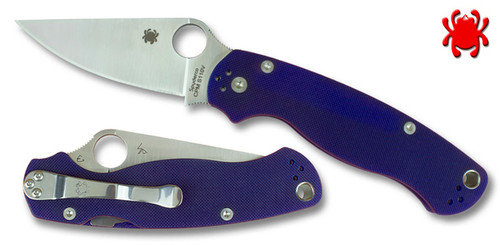 SPYDERCO C81GPDBL2 PARA MILITARY 2. 3.44" CPM-S110V BLADE. MIDNIGHT BLUE G-10 HANDLE. CUTLERY SHOPPE
