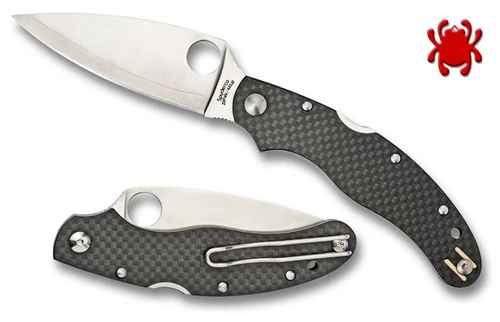 SPYDERCO C144CFPE CALY 3.5. 3.5" ZDP-189/420J2 LAMINATED BLADE. CARBON FIBER HANDLE. CUTLERY SHOPPE