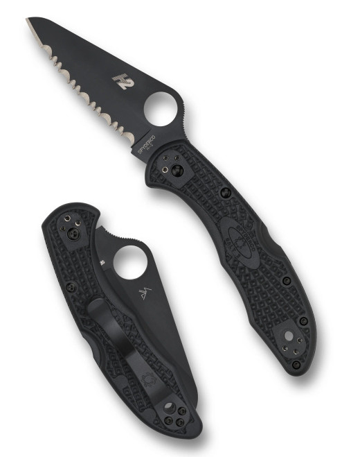 Spyderco C88SBBK2 Salt 2 – 3.0” Black TiCN Finish Serrated Edge H