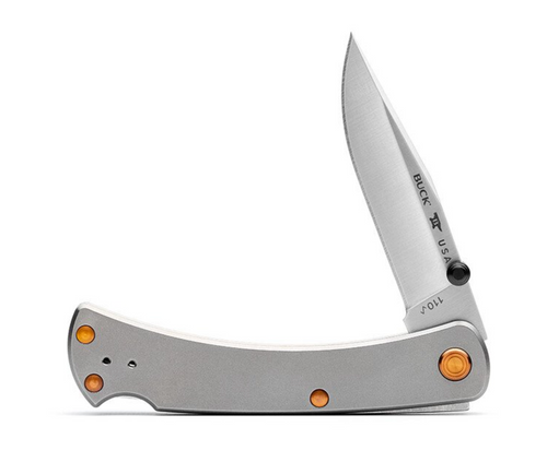 110 Folding Hunter® Knife - Nickel Silver Drop Point - Buck