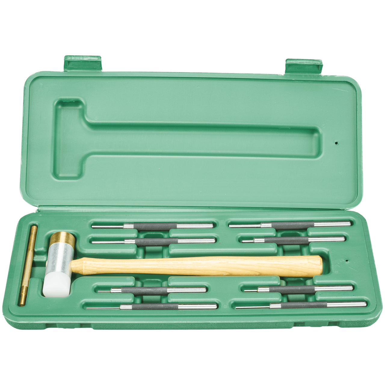 Gunsmithing Tool Kit – Hammer & Punch Set In Green Case – Brass Punches